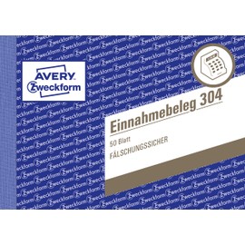 Avery Zweckform Income 304 Sheets, DIN A6, fälschungssicher, 50 Pages, Green