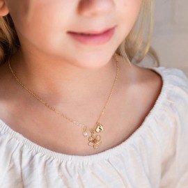 IEFLIFE Flower Girl Gifts, Heart Initial M Necklace Flower Girl Proposal Dainty Flower Girl Letter Necklace Flower Girl Gifts from Bride