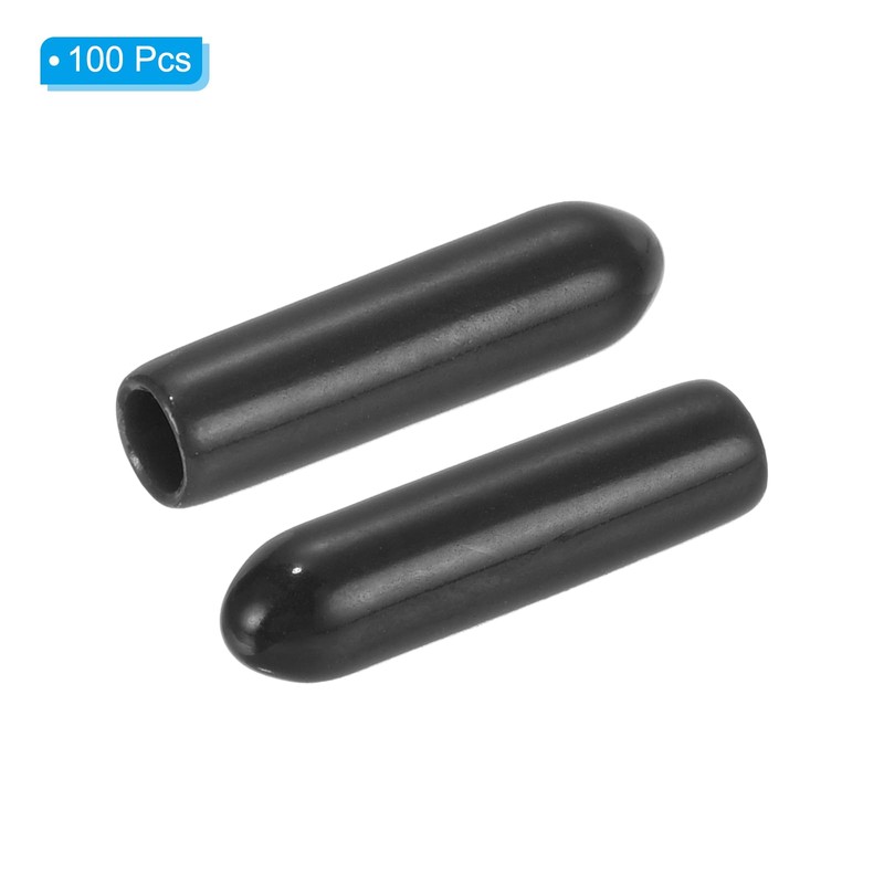 PATIKIL 100pcs 3mm Vinyl Rubber End Caps Flexible Bolt Screw
