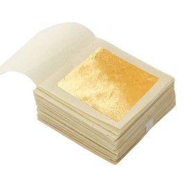 KINNO Real Gold Leaf, Edible 24 Carat Gold Foil, 4.33 x 4.33 cm, for Crafts, Food, Cakes, Baking, Cakes, Decorative Film, Crafts, 100 Sheets