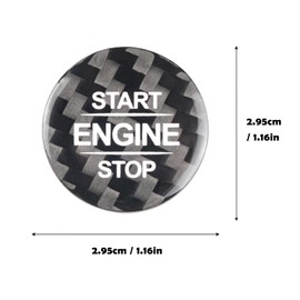 SUNJIKA Compatible with Real Carbon Fiber Center Consoles Engine Start Stop Button Panel Cover Trim Interior Accessories for Benz A B G GLA AMG GLE AMG GLS AMG GLB GLE GLS (Black 1pc)