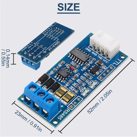 DAOKAI 2Pack TTL to RS485 Adapter Module Hardware Automatically Flow of Control Board RS485 to 3.3V 5V Signals Serial Port with RXD TXD Indicator Lights, with Cable 24AWG