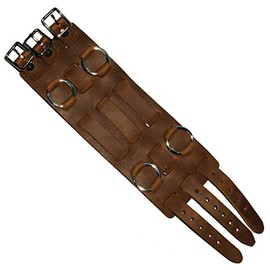 Hot Leathers Unisex-Adult 2.5" 3-Strap Brown Leather Watch Band (Brown, 3")