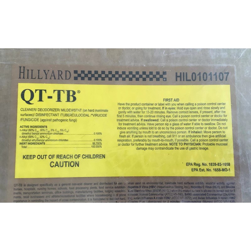 Hillyard QT-TB 5 Gallon Bag-In-A-Box Cleaner Deodorizer Mildewstat Disinfectant