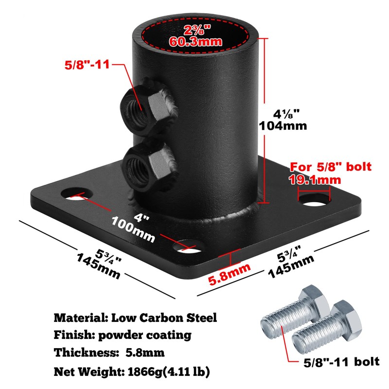 GBGS 2 1/2"(Actual fits 2-3/8" OD) Chain Link Fence Post