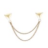 LKXHarleya Gold Stud Double Chain Brooch Pin,Shirts Neck Collar Tips