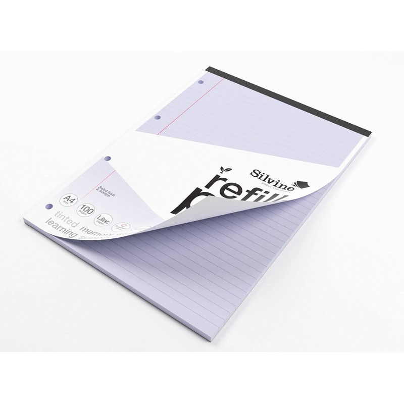 Silvine A4 Likac Paper Dyslexia Refill Pad - Lined with