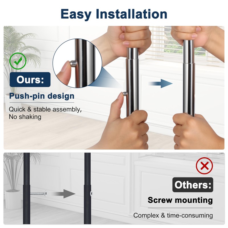 Whitmor Heavy Duty Clothes Rack, Rolling Garment Rack with Lockable