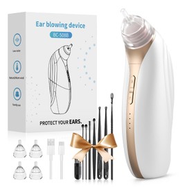 Ear Dryer - Rechargeable Ear Water Remover - Soothing Electronic Warm Air Ear Care Products with 5 Ear Tips for Swimming, Showering, Water Sports, Surfing, Scuba and Hearing Aid Use