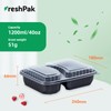 FRESHPAK Meal Prep Container, 2-Compartment 40-Pack To Go Containers with