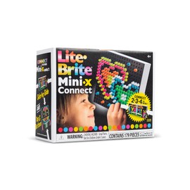 Lite Brite Mini-X Connect Light Drawing Board, Basic Fun, 02322, Mini LED Drawing Board with Colours, Luminous Art, Neon Effect Drawing Board, Arts and Crafts for Children from 4 Years