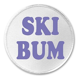 Ski Bum 3" Sew On Patch Skiing Winter Snow Sport