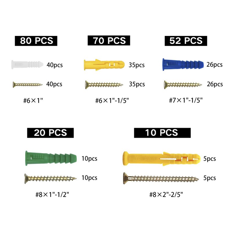 232Pcs Self Tapping Screw Flat Cross Head Carbon Steel 5