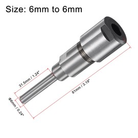 sourcing map Router Collet Extension Rod Converter Adapter 6mm to 6mm for CNC Engraving Machine Woodworking Milling Bit