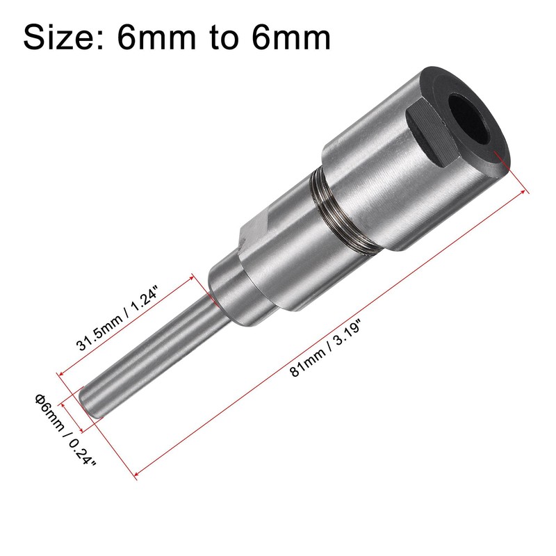 sourcing map Router Collet Extension Rod Converter Adapter 6mm to