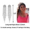 SELOVO Rhinestone Crystal Tassel Long Sparkle Dangle Earrings 2.8"/3.3" Wedding