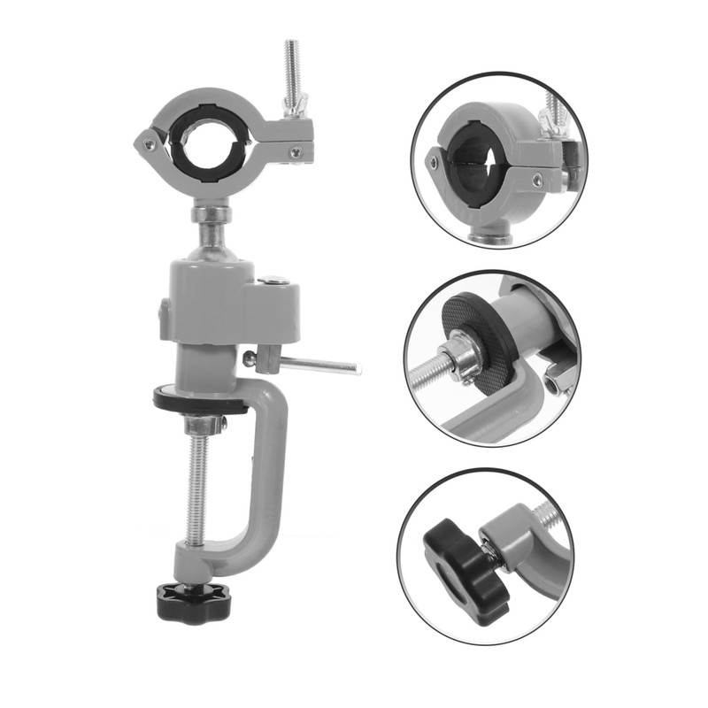 LALAFINA Aluminum Rotating Electric Drill Stand Holder Versatile Bench Vise