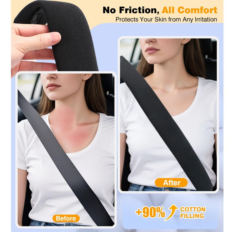 Extra Long Seat Belt Cover Pad, 27.5 inch 2025 Upgraded