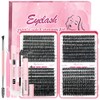 Qiveaory DIY Fluffy Lash Extension Kit 684pcs Lashes Clusters Thick