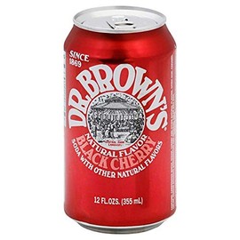 Dr. Brown's Regular Black Cherry Soda, 12 oz (24 Cans)