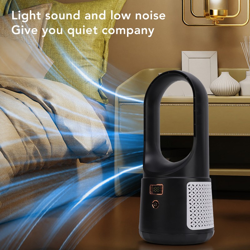 USB Desk Fan 6 Speeds Wind Quiet Portable Bladeless Cooling