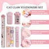Stationery Set 9 Pieces Cute Cat Paw Stationery Set Pink