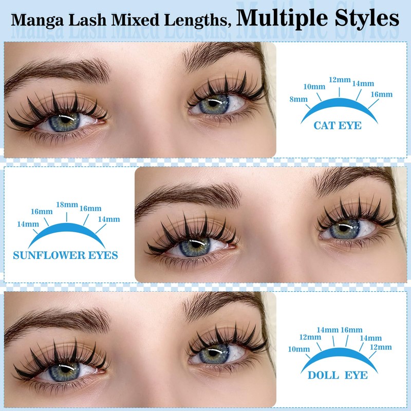 Fairy Lash Clusters Kit Manga Lash Extension Kit Invisible Band