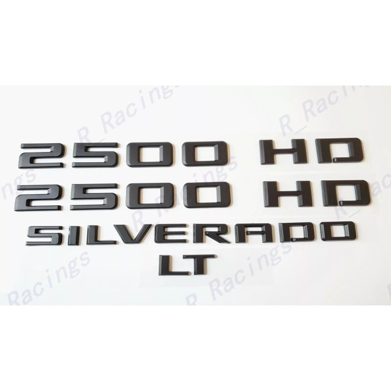 GM Auto Matte Black Doors 2500HD Tailgate Silverado LT Emblems