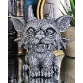 Ebros - Figura decorativa de murciélago gótico, diseño de gárgola, pequeña y mítica de fantasía, 8,2 cm de alto, como talismán de protección, accesorio de jardín de hadas, renacimiento o medieval, coleccionable