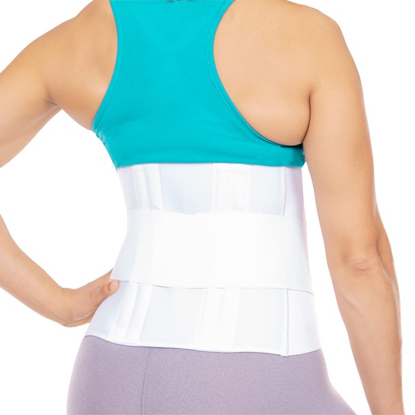 BraceAbility Lower Back Pain Brace - Wraparound Lumbar Support Belt for Herniated or Bulging Discs Treatment, Pinched Nerve Relief, Degenerative Disc Disease and Hip Strains for Men and Women (Medium)