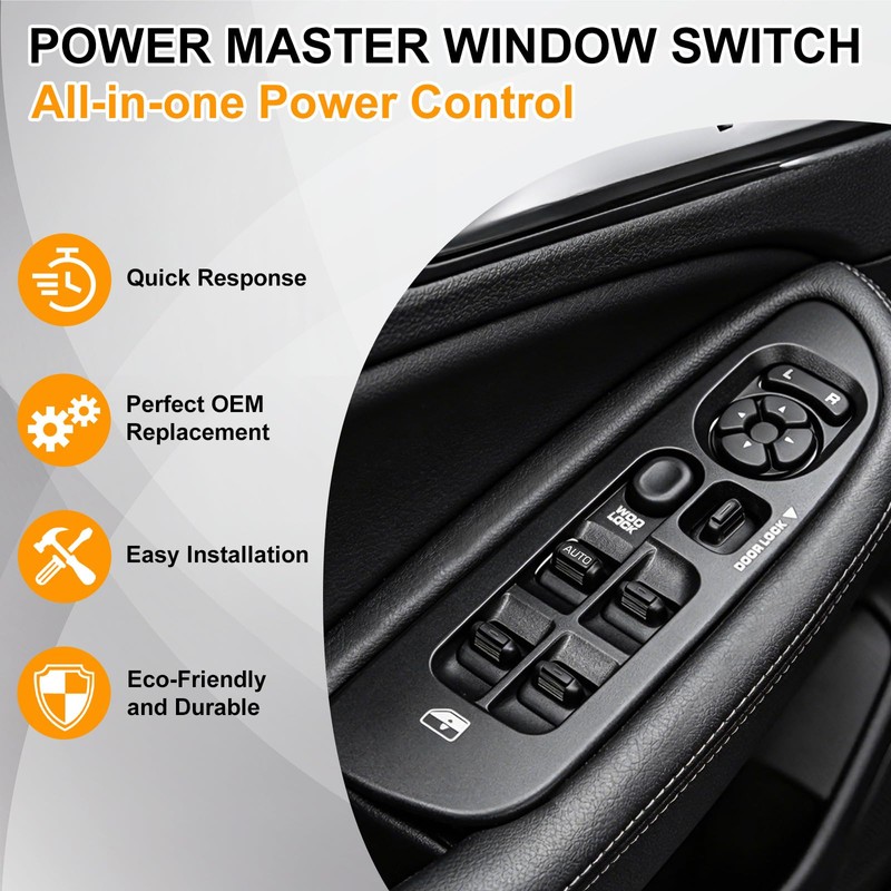 MMOWW Master Power Window Switch with Bezel Compatible with 2002-2009