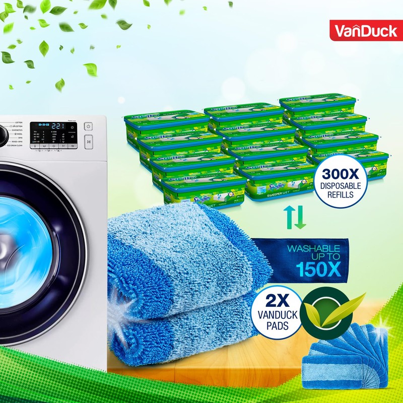 VanDuck Reusable Pet Heavy Duty Mop Pads Compatible with Swiffer