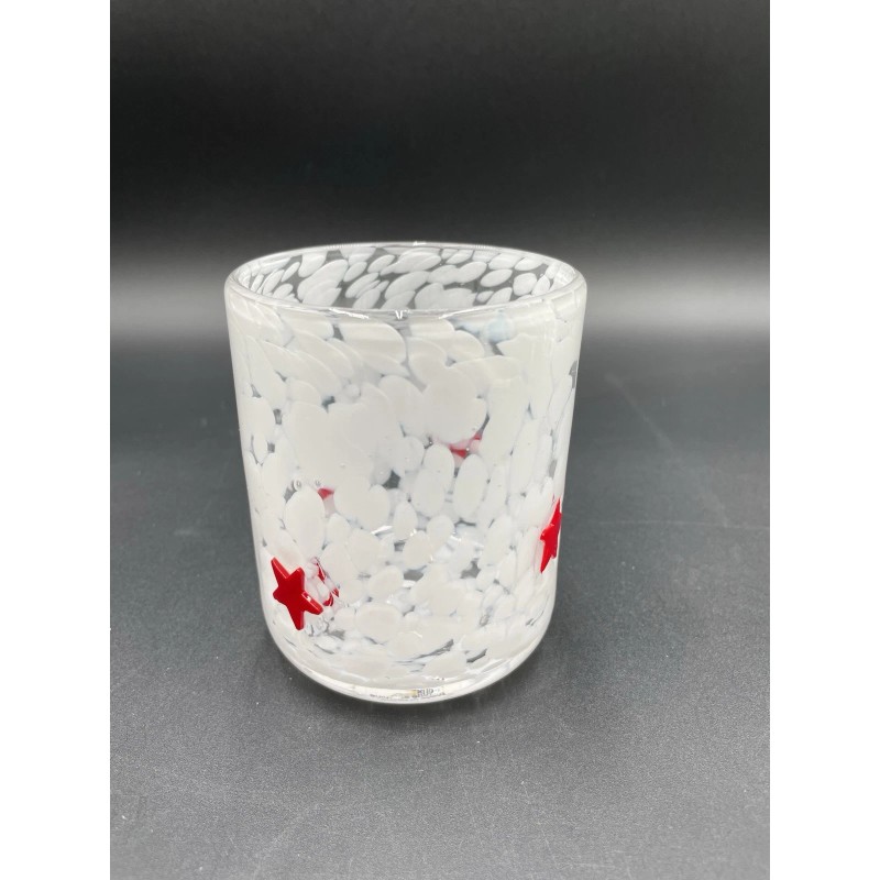 Anthropologie Icon Juice Glass Confetti Edition Red Star 17.25 Oz.