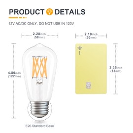 TOKCON 12 Volt Low Voltage LED Light Bulbs - Soft Warm 2700K 8W (Only for 12V DC/AC)- 80W Equivalent E26 Edison Base LED Bulb for RV, Battery System - 2 Pack