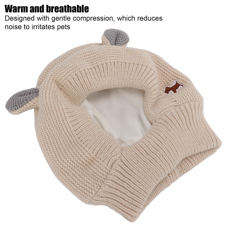 Knitted Rabbits Ear Pet Hat Noise Protection Warm Dog Grooming