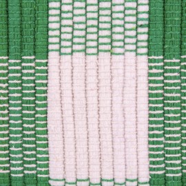 DII Buffalo Check Rug Collection - Alfombra chindi Reversible teñida a Mano, 26 x 40 Pulgadas, Verde