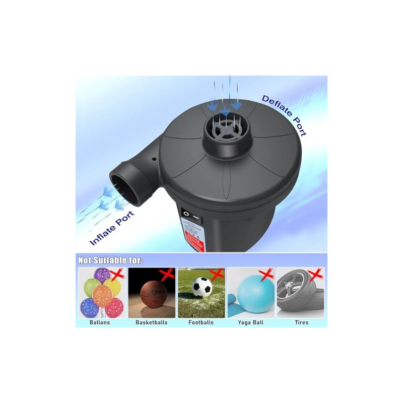 MAXEVER Quick-Fill Electric Air Pump - Inflator & Deflator