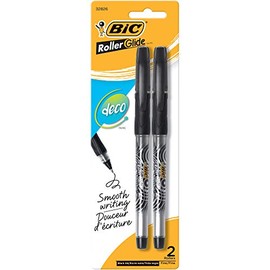 BIC Z4CP21-Blk BIC Z4 Plus Roller Pens, Fine Point, 2 Pieces, Black, 2 Count