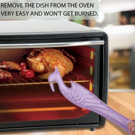 Oven Rack Push Pull Tool 2-Pack (11 Inch) - Longer Handle Suitable for Toaster Oven, air Fryer, Toaster (violet)