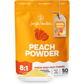 Jungle Powders Peach Powder 7 Ounce Powdered Freeze Dried Peaches for Smoothies, No Sugar Added, Additive, Filler Free Peach Flavoring Extract for Baking, Cooking, Flavoring, Smoothie