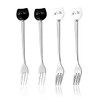 4 Pack Cute Stainless Steel Cat Head Forks for Cat
