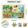 Litinliv 4 x 24 Pieces Children's Wooden Puzzle, Animal Wooden