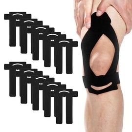 Transpirable Tiras Cinta Atlética Kinesiológica, 10 Piezas Tape Muscular Resistente al Agua, Proporcionar Soporte Muscular, Alivia el Dolor, Mejora la Estabilidad (Parches para la Rodilla)