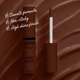 NYX PROFESSIONAL MAKEUP NYX PROFESSIONAL MAKEUP Butter Gloss Brown Sugar, Non-Sticky Lip Gloss - Lava Cake (Rich Brown)