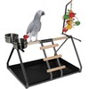 Parrot Bird Perch Table Top Stand Metal Wood 2 Steel