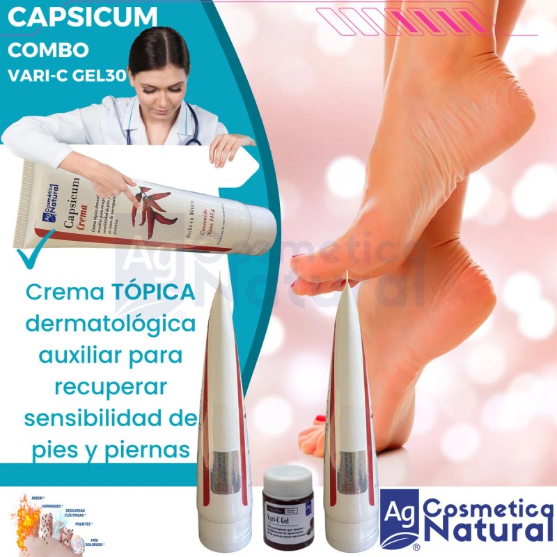 Pack 2 Cremas Neuropatia Diabetica Capsicum + Varic-gel 30gr