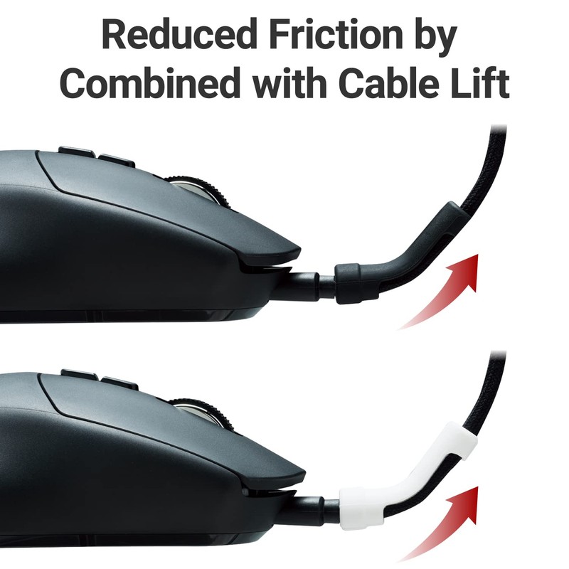ELECOM Mouse Cable Lift 4-Pack (2 Black, 2 White) [Lifts
