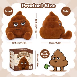 Dalycro Farting Poop Plush Toy – Funny Fart Noise Maker with 30 Sounds, Fake Poop for Kids, Men, Pets & Prank Lovers Gag Gift (Brown)