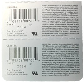 Sony CR1616 SONY MURATA 2PK 3V LITHIUM (GREAT EXP 2034) DL1616 ECR1616 FREE SHIPPING