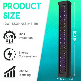 Eckpo Dimmable LED Reptile UVB Lamp, 20000 Hours - Much Longer Lifespan, Suitable for Lizard and Chameleon, 12W, L Size